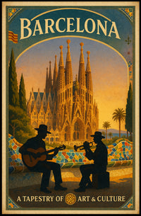 Barcelona Vibrance: A Cultural and Heritage Poster