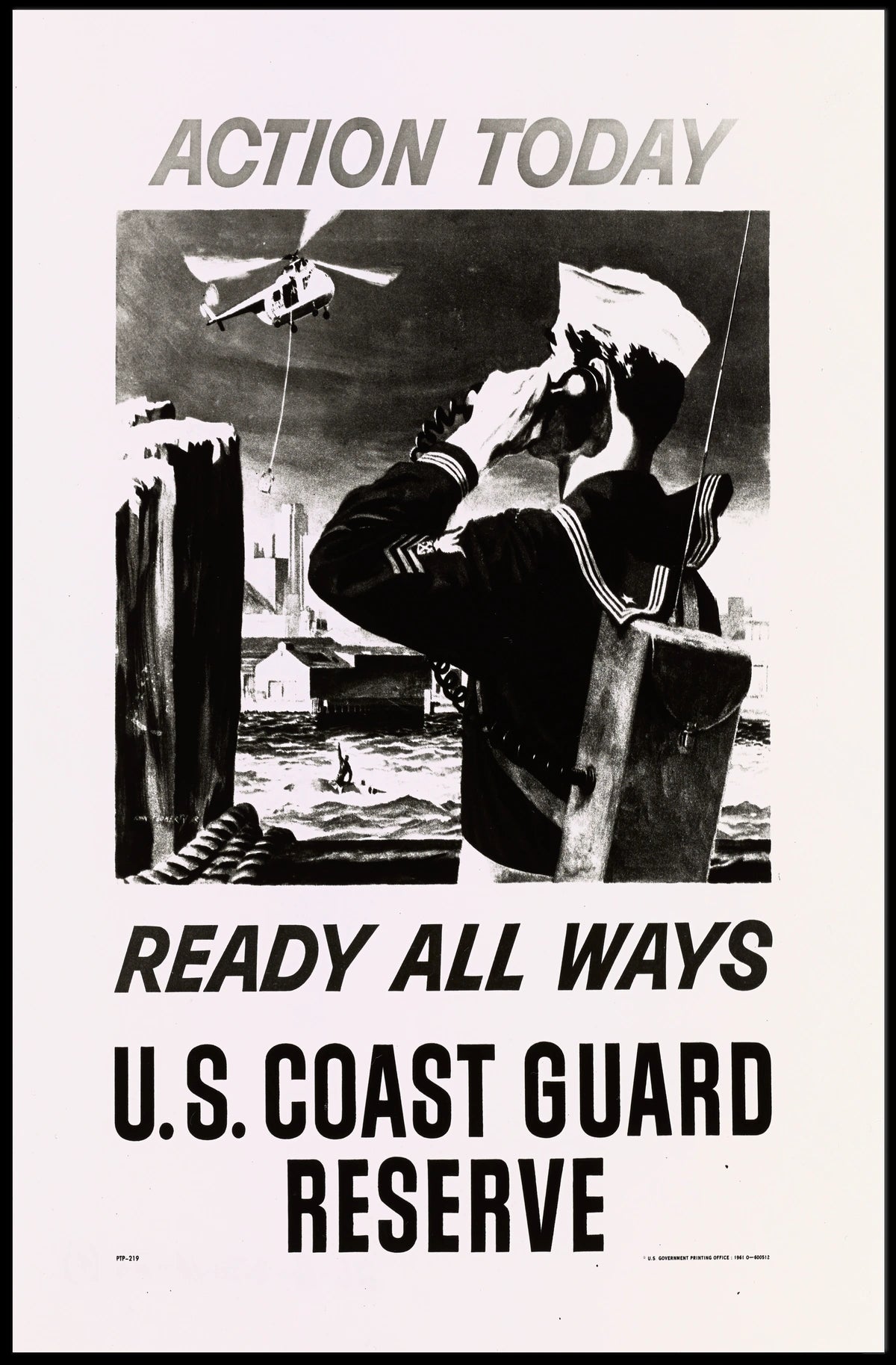 U.S. Coast Guard Reserve Vintage Military Recruitment Poster