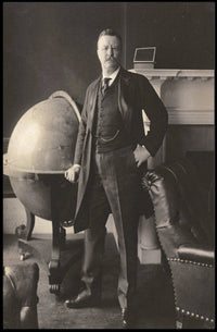 Theodore Roosevelt Library Globe Vintage Poster
