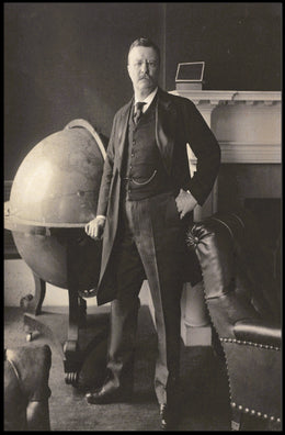 Theodore Roosevelt Library Globe Vintage Poster