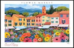 Saint Tropez Flower Market Poster PosterGoat