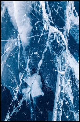 Cracked Ice Photorealistic Winter Art Poster