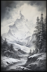 Majestic Winter Mountainscape Romanticism National Park Poster
