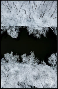 Winter Serenity Aerial View Minimalistic Artistic Poster