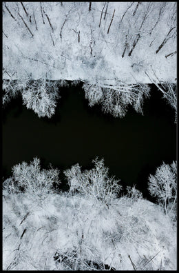 Winter Serenity Aerial View Minimalistic Artistic Poster