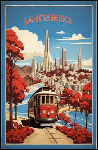San Francisco Skyline Vintage Travel Poster