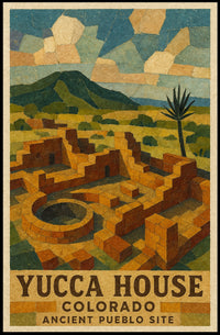 Yucca House Pueblo Site Cultural Heritage Desert Landscape Poster