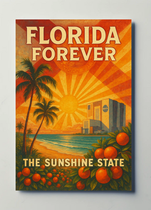 Florida's Iconic Sunshine Vintage Travel Poster