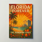 Florida's Iconic Sunshine Vintage Travel Poster