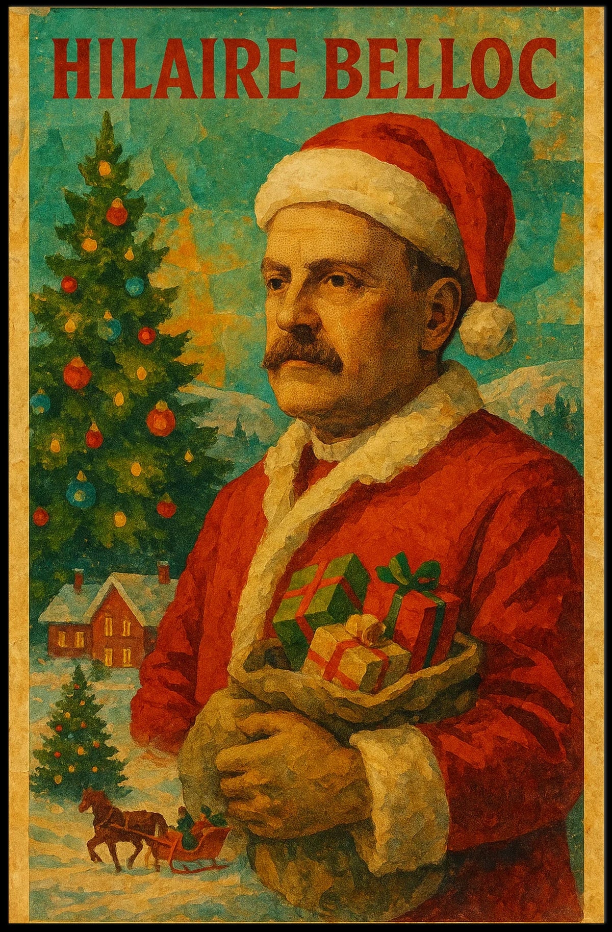 Christmas Cheer with Santa Claus Decorative Pop Culture Poster