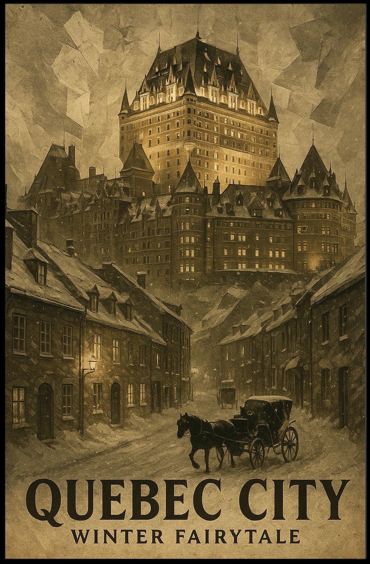 Quebec City Winter Fairytale Poster