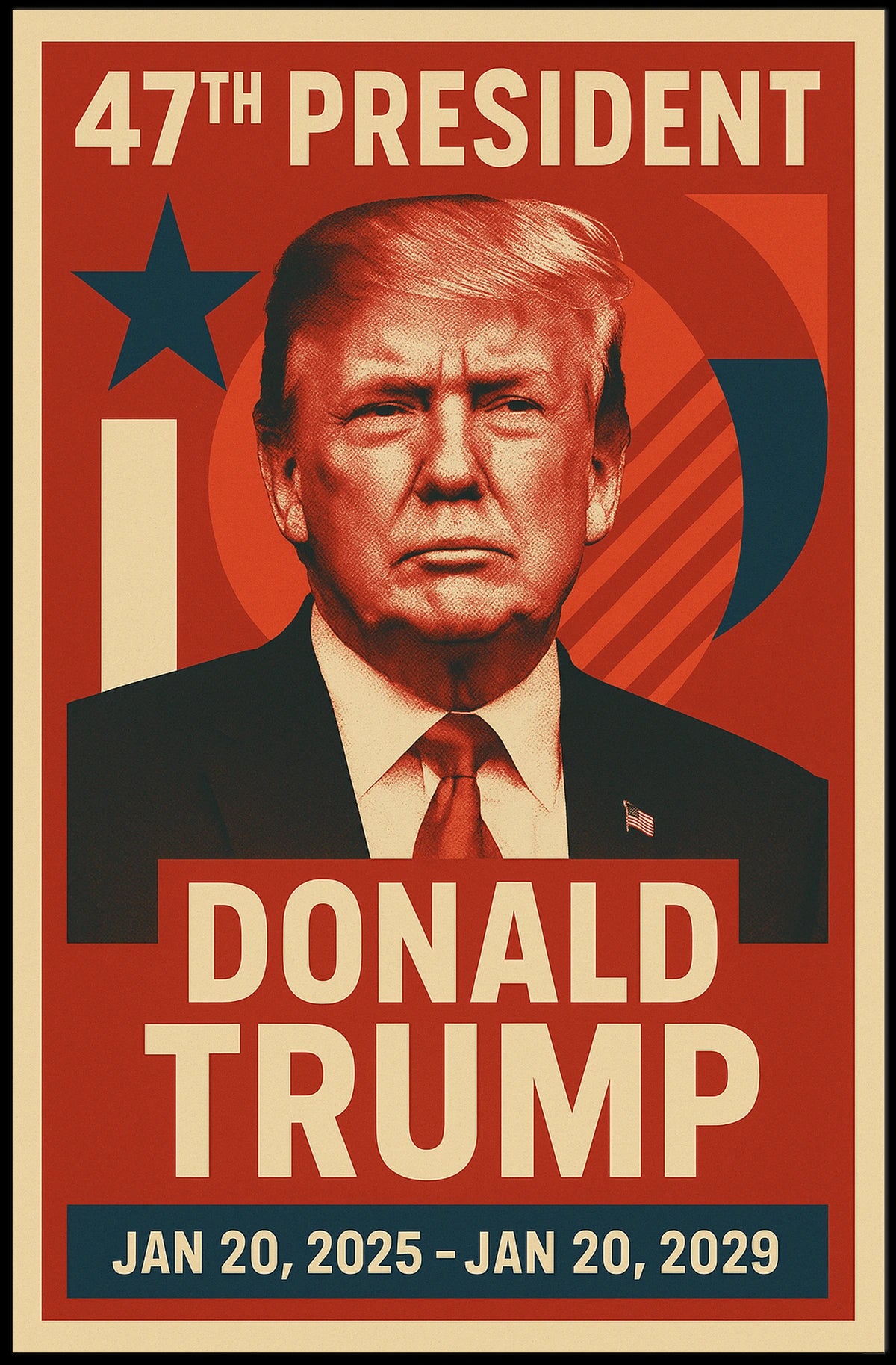 Trump 47th President Pop Art Patriot Poster