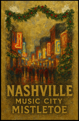 Nashville Music City Mistletoe Poster