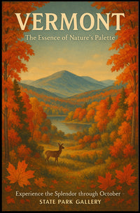 Vermont Autumn Scenic Poster Wall Art Print