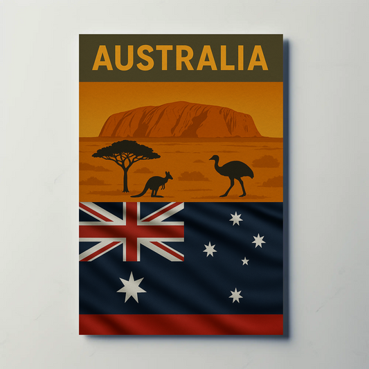 Explore Australia's Iconic Wonders: Uluru Travel Poster