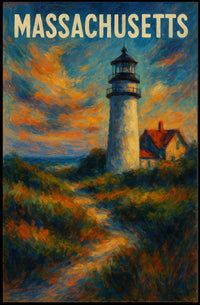Massachusetts Lighthouse Poster