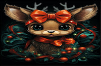 Festive Reindeer Illustration Poster