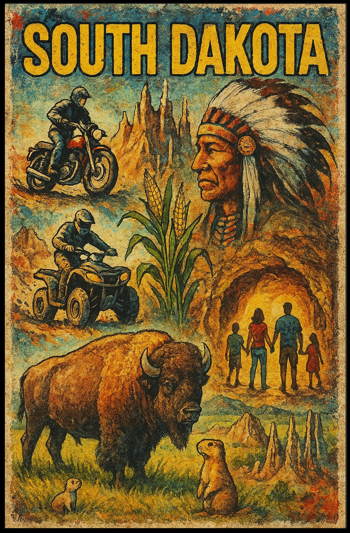 South Dakota Adventure Poster