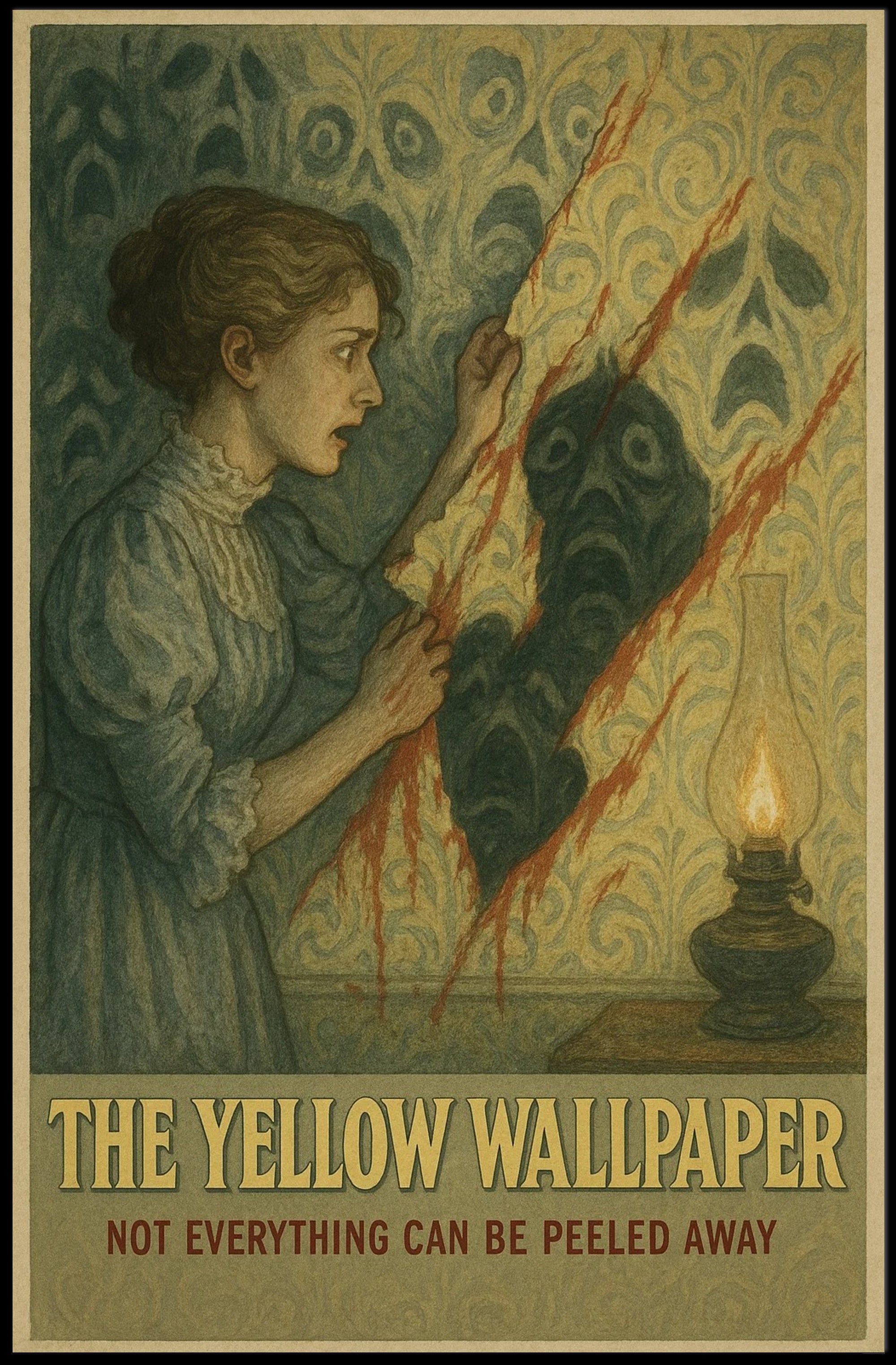 Eerie Vintage Mystery Artwork Unveiled in Artistic Poster