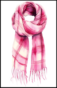 Striped Scarf Art Poster Vintage Scenic Wall Art