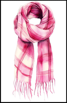Striped Scarf Art Poster Vintage Scenic Wall Art