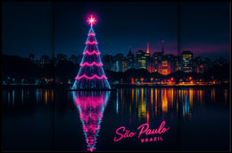São Paulo Christmas Lights Poster