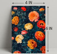 Elegant Floral Artwork on Dark Background - Artistic Poster