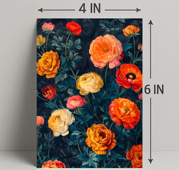 Elegant Floral Artwork on Dark Background - Artistic Poster