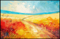 Vibrant Impressionistic Rural Landscape Abstract Painting
