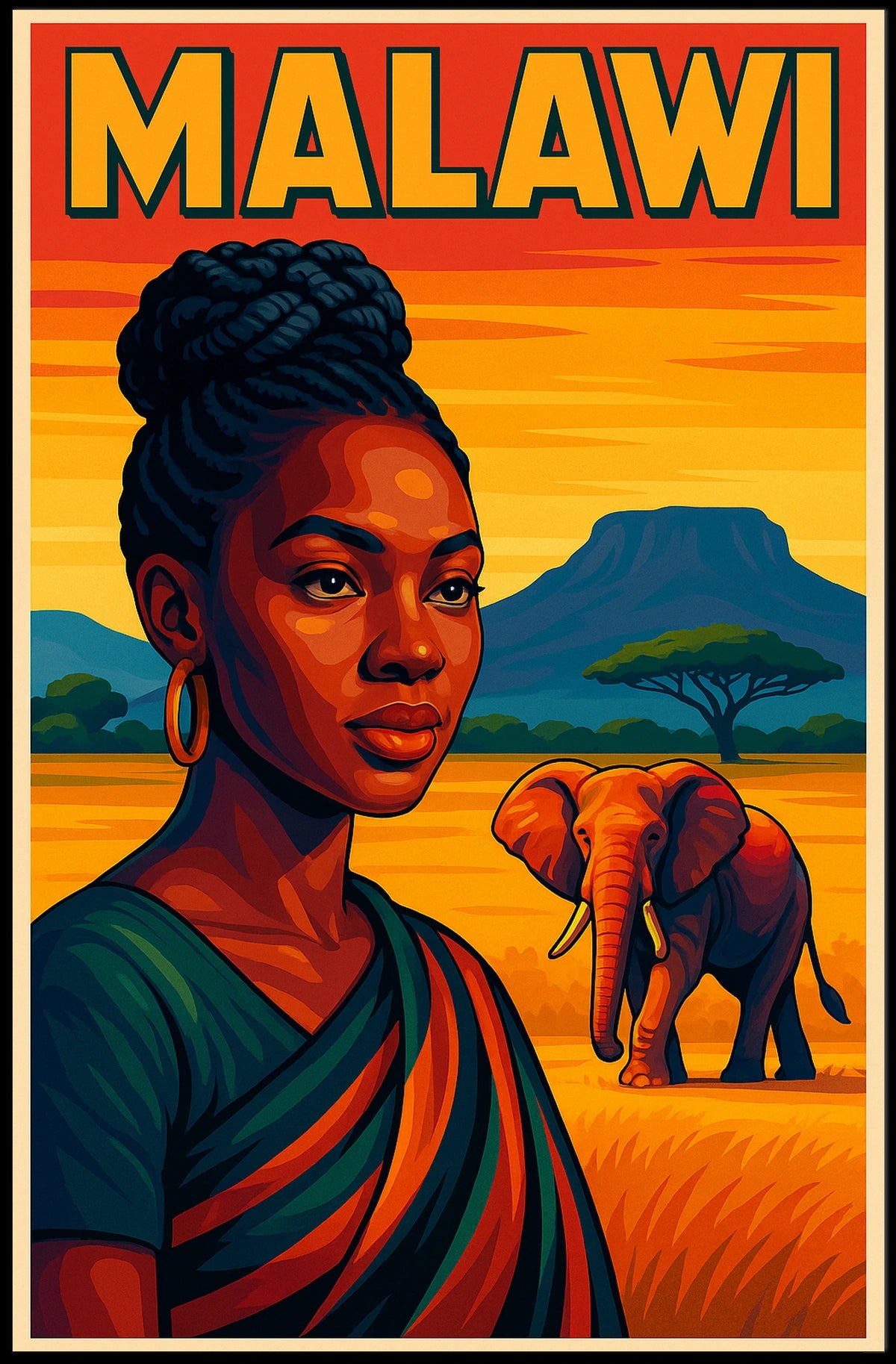 Malawi A Vibrant Portrait Poster