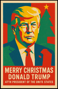 Trump Christmas Spirit Illustration Celebrating Presidential Legacy Poster