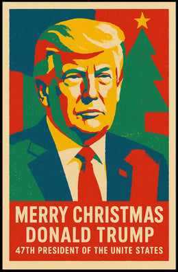 Trump Christmas Spirit Illustration Celebrating Presidential Legacy Poster