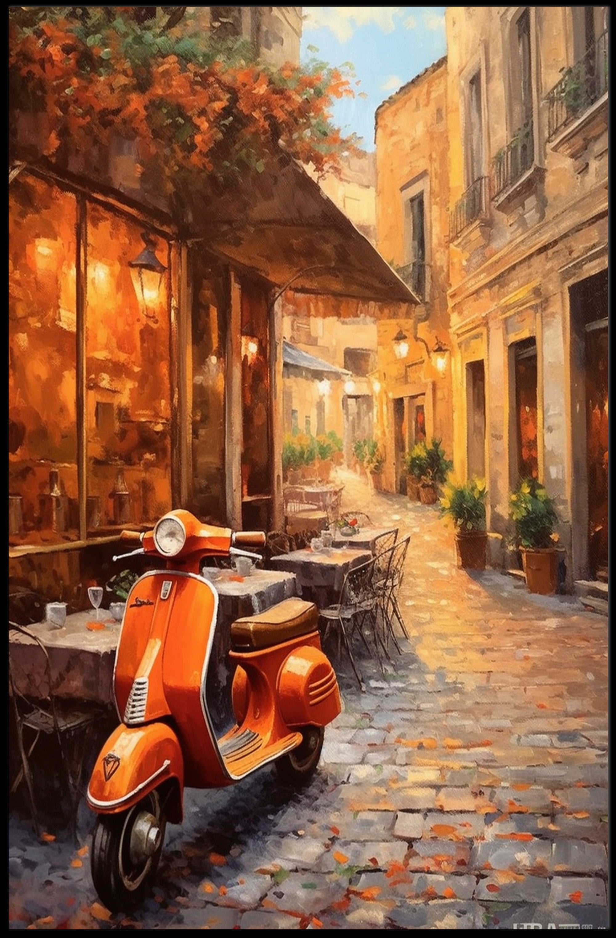 Charming European Street Scene Poster