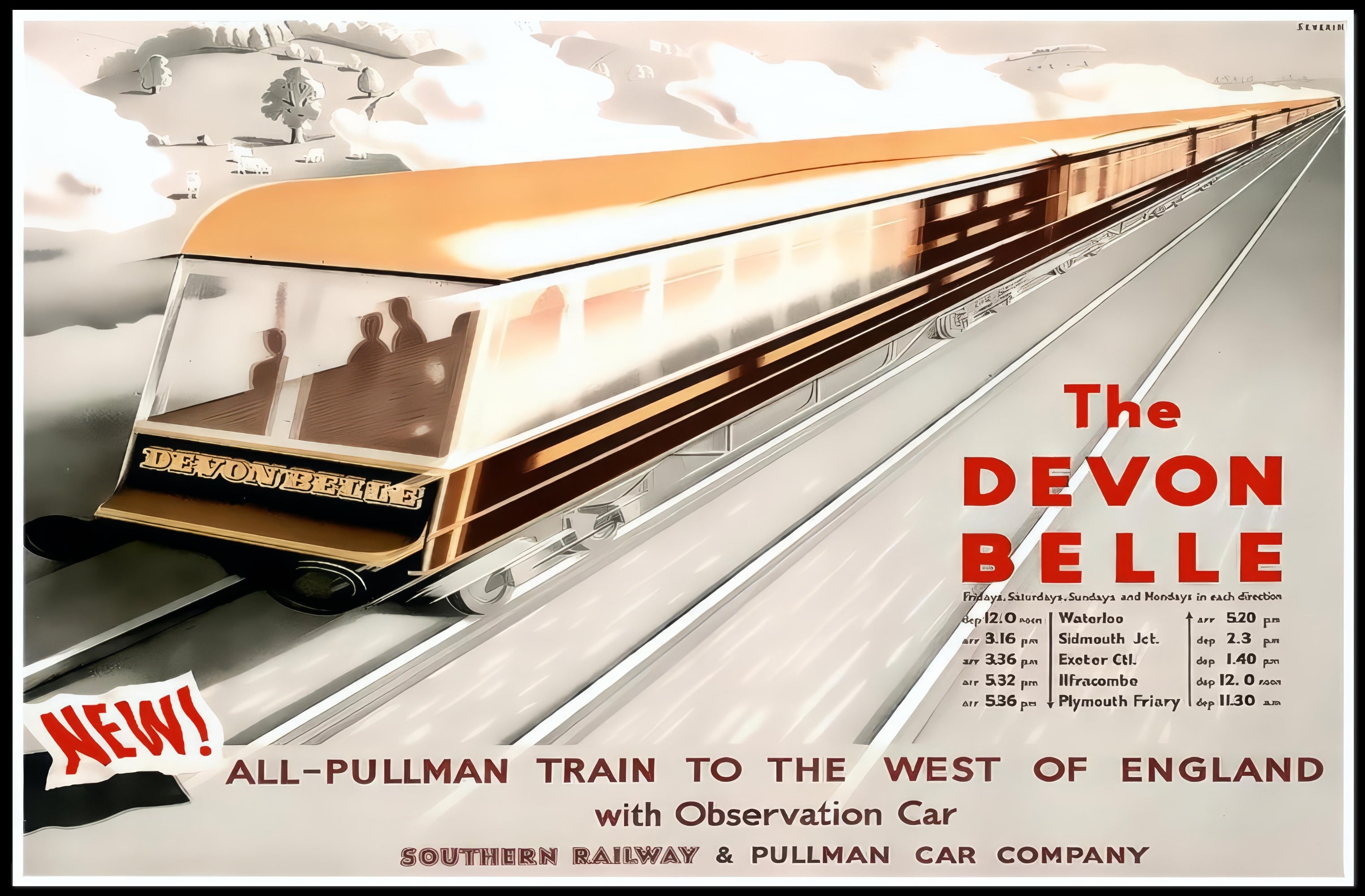 Vintage All-Pullman Train Poster PosterGoat