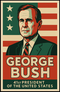 George Bush 41st President Realism Patriot Poster