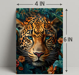 Leopard's Tranquil Gaze: Photorealistic Animal Poster