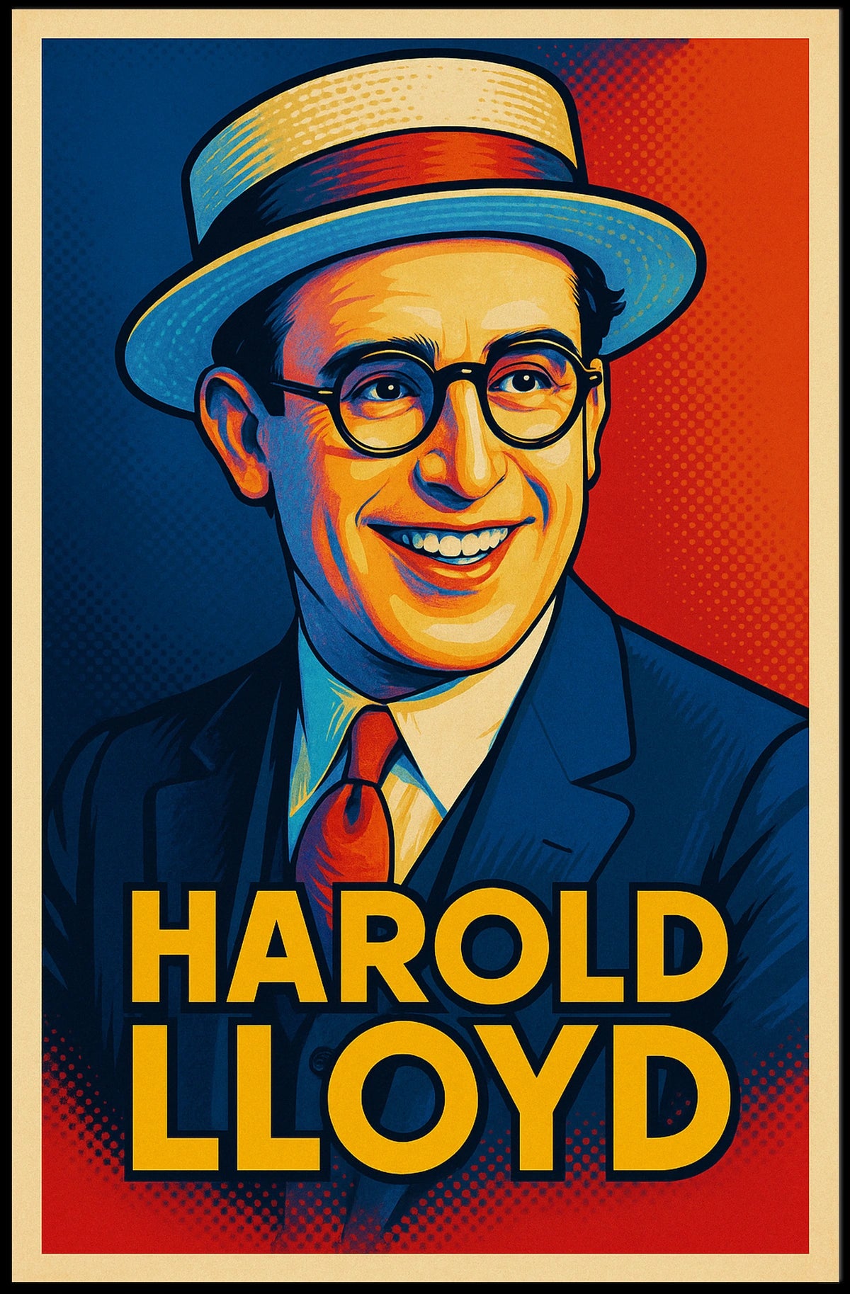 Harold Lloyd Iconic Comedian Poster