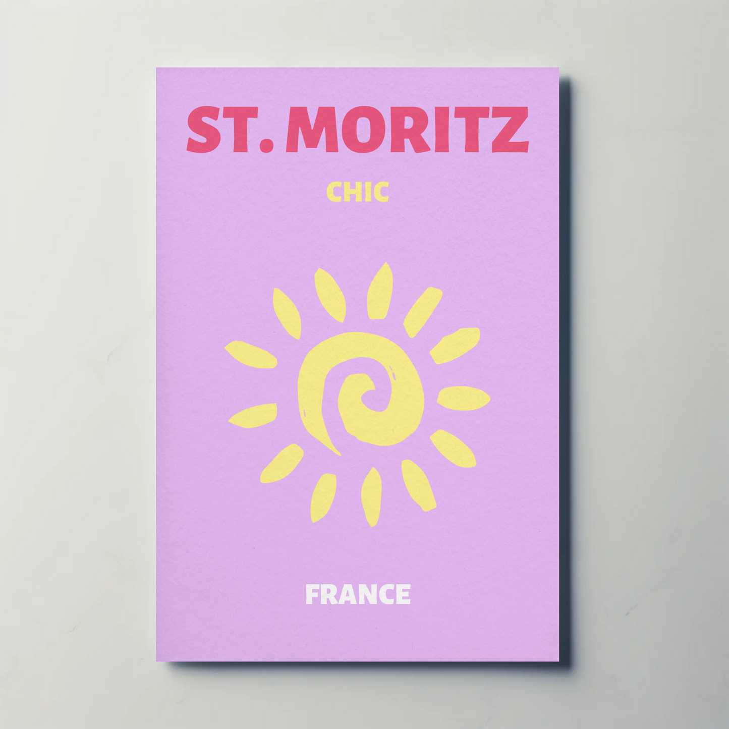 St Moritz Chic Sun Graphic Retro Travel Poster