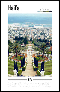 Haifa Skyline with Bahá'í Gardens Urban or Cityscape Poster PosterGoat