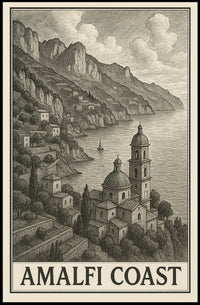 Amalfi Coast Poster Wall Art Print Travel Decor Home