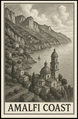 Amalfi Coast Poster Wall Art Print Travel Decor Home