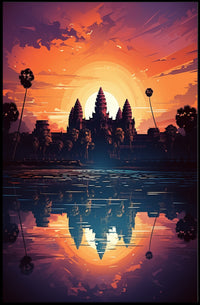 Sunset Over Angkor Wat Poster