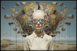 Futuristic Surveillance Sci-Fi Art Print: A Surreal Poster