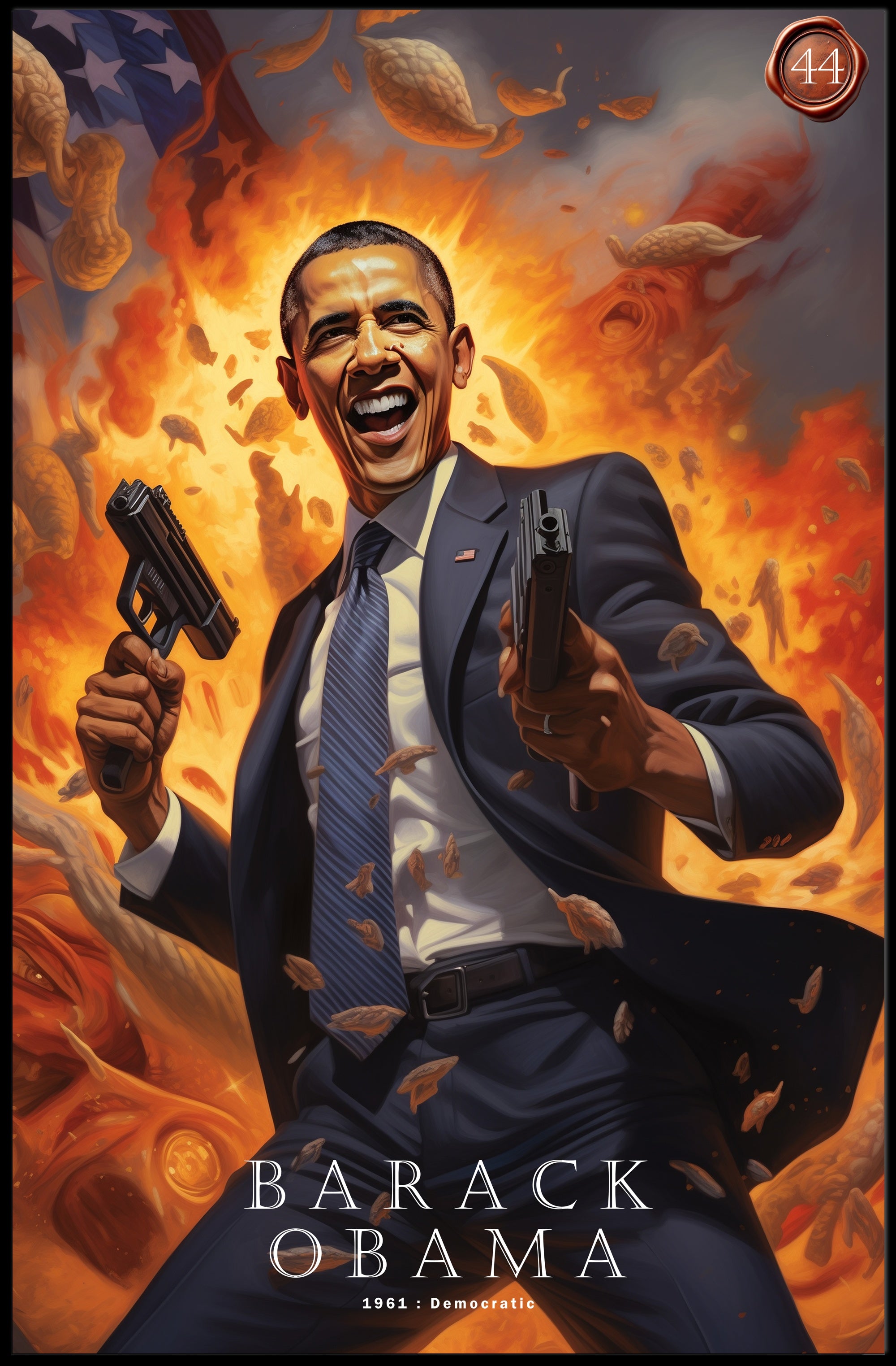 Barack Obama Funny Carton Presidential Poster