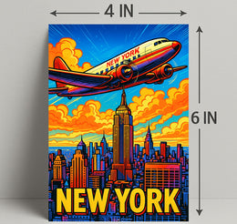 New York City Skyline Retro Poster PosterGoat