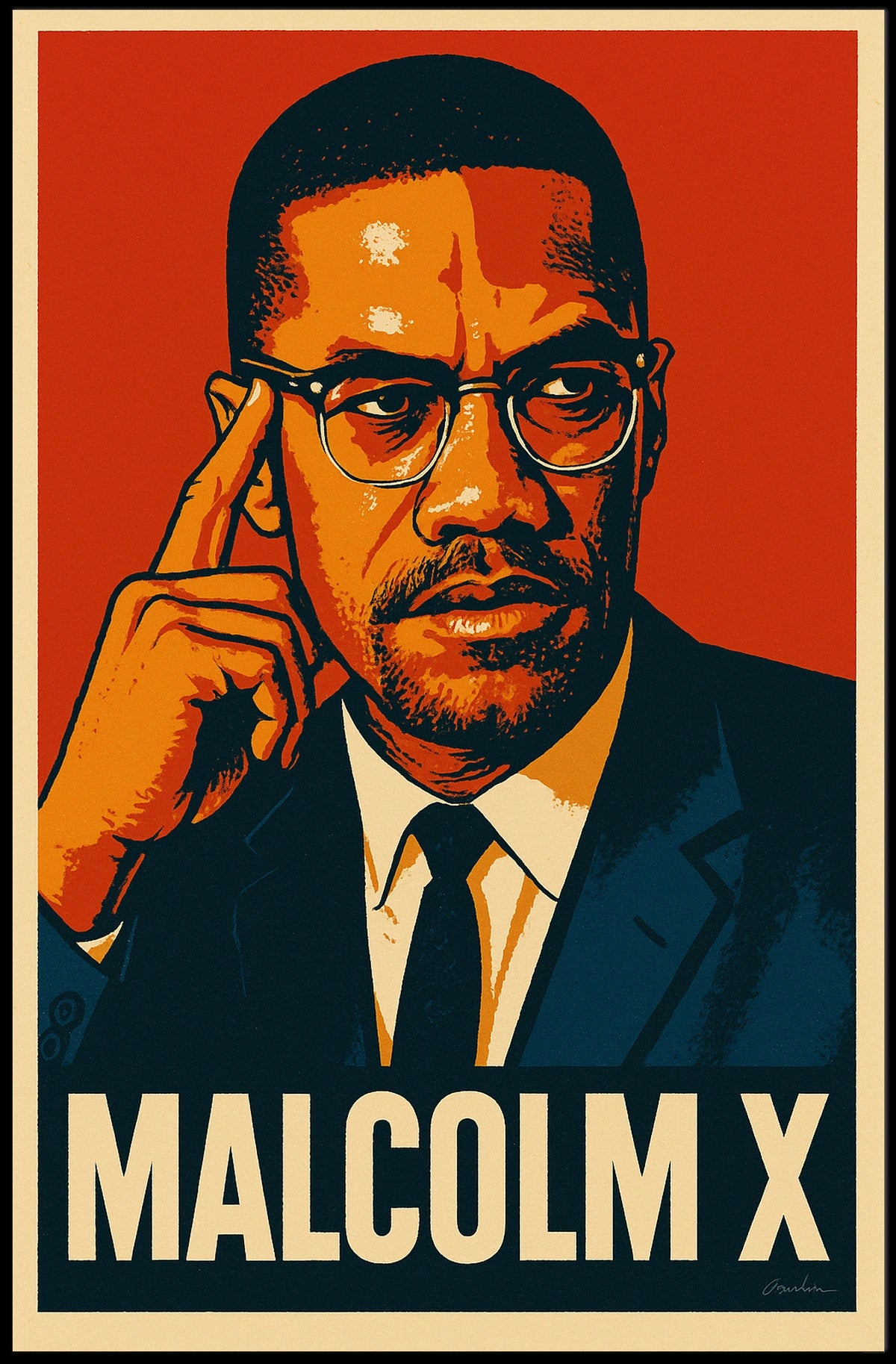 Malcolm X Portrait Poster