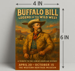 Buffalo Bill Tribute Western Poster Vintage Wall Art