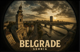 Belgrade Sunset Cityscape Photography Wanderlust Poster