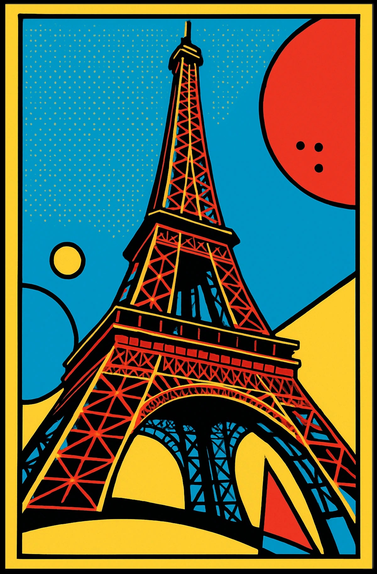 Pop Art Eiffel Tower Poster