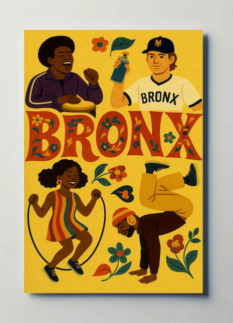 Bronx New York Hip Hop Culture Colorful Travel Poster